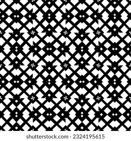 Geometric pattern in ethnic style. Seamless ornament  with  abstract shapes. Black and white wallpaper. Abstract background  with Repeating pattern for decor, textile and fabric.