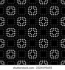 Geometric pattern in ethnic style. Seamless ornament  with  abstract shapes. Black and white wallpaper. Abstract background  with Repeating pattern for decor, textile and fabric.