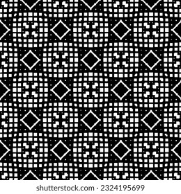 Geometric pattern in ethnic style. Seamless ornament  with  abstract shapes. Black and white wallpaper. Abstract background  with Repeating pattern for decor, textile and fabric.