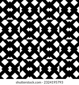 Geometric pattern in ethnic style. Seamless ornament  with  abstract shapes. Black and white wallpaper. Abstract background  with Repeating pattern for decor, textile and fabric.