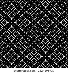 Geometric pattern in ethnic style. Seamless ornament  with  abstract shapes. Black and white wallpaper. Abstract background  with Repeating pattern for decor, textile and fabric.