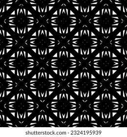 Geometric pattern in ethnic style. Seamless ornament  with  abstract shapes. Black and white wallpaper. Abstract background  with Repeating pattern for decor, textile and fabric.