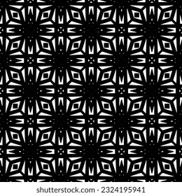 Patrón geométrico de estilo étnico. Ornamento impecable con formas abstractas. Papel pintado en blanco y negro. Resumen de fondo con Patrón repetitivo para la decoración, textil y de tela.