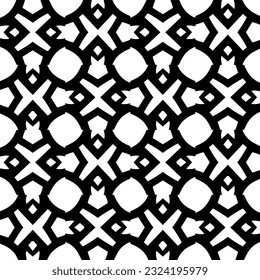 Patrón geométrico de estilo étnico. Ornamento impecable con formas abstractas. Papel pintado en blanco y negro. Resumen de fondo con Patrón repetitivo para la decoración, textil y de tela.