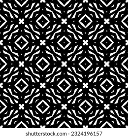 Patrón geométrico de estilo étnico. Ornamento impecable con formas abstractas. Papel pintado en blanco y negro. Resumen de fondo con Patrón repetitivo para la decoración, textil y de tela.