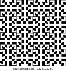 Geometric pattern in ethnic style. Seamless ornament  with  abstract shapes. Black and white wallpaper. Abstract background  with Repeating pattern for decor, textile and fabric.