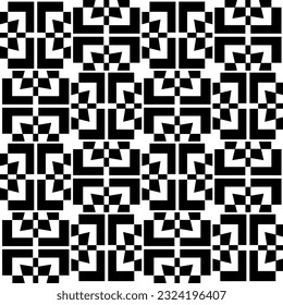 Geometric pattern in ethnic style. Seamless ornament  with  abstract shapes. Black and white wallpaper. Abstract background  with Repeating pattern for decor, textile and fabric.