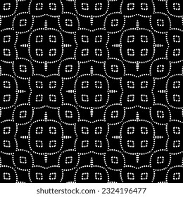 Geometric pattern in ethnic style. Seamless ornament  with  abstract shapes. Black and white wallpaper. Abstract background  with Repeating pattern for decor, textile and fabric.