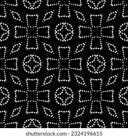 Geometric pattern in ethnic style. Seamless background  with  abstract shapes. Black and white wallpaper. Abstract background  with Repeating pattern for decor, textile and fabric.