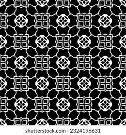Geometric pattern in ethnic style. Seamless background  with  abstract shapes. Black and white wallpaper. Abstract background  with Repeating pattern for decor, textile and fabric.