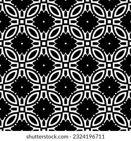 Geometric pattern in ethnic style. Seamless background  with  abstract shapes. Black and white wallpaper. Abstract background  with Repeating pattern for decor, textile and fabric.