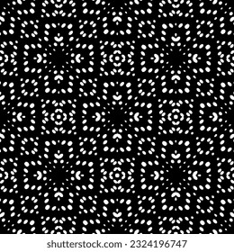 Geometric pattern in ethnic style. Seamless ornament  with  abstract shapes. Black and white wallpaper. Abstract background  with Repeating pattern for decor, textile and fabric.