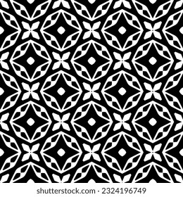 Geometric pattern in ethnic style. Seamless ornament  with  abstract shapes. Black and white wallpaper. Abstract background  with Repeating pattern for decor, textile and fabric.
