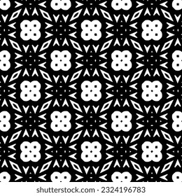 Geometric pattern in ethnic style. Seamless ornament  with  abstract shapes. Black and white wallpaper. Abstract background  with Repeating pattern for decor, textile and fabric.