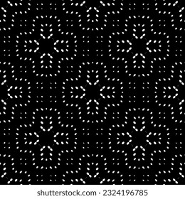 Patrón geométrico de estilo étnico. Ornamento impecable con formas abstractas. Papel pintado en blanco y negro. Resumen de fondo con Patrón repetitivo para la decoración, textil y de tela.