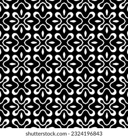 Geometric pattern in ethnic style. Seamless ornament  with  abstract shapes. Black and white wallpaper. Abstract background  with Repeating pattern for decor, textile and fabric.