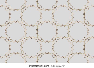 Geometric pattern, executed in a coherent surface. Illustration of a kaleidoscope. The background image. Luxury Geometric Pattern with art deco ornament.  Luxury  vector pattern.