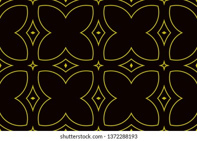 Geometric pattern, executed in a coherent surface. Illustration of a kaleidoscope. The background image. Luxury Geometric Pattern with art deco ornament.