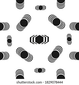 Patrón geométrico para tela, impresión, papel pintado, envoltura de regalo, papel de envoltura y más. Blanco y negro.