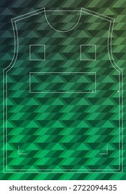 Geometrisches Muster für textiles Design. Schnittschablone für Sporthemden für Fußball, Fußball, Basketball, Radfahren, Laufen, Rugby, Baseball, Rennen oder Sportbekleidung. Nähmuster für die Bekleidungsindustrie. Vektorgrafik