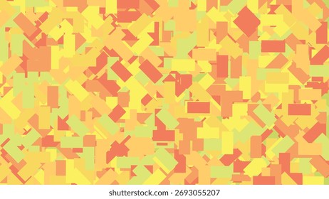 Geometric pattern features an abstract arrangement of rectangles and squares in various shades of yellow orange and green creating a visually appealing and versatile background for graphic design pro