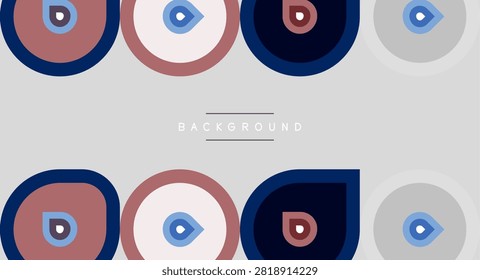 Geometric pattern features concentric circles, varying colors. Minimalist design, neutral background creates modern aesthetic.