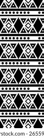 A geometric pattern featuring alternating diamond shapes and dots in black and white.