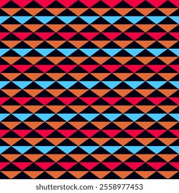 A Geometric pattern featuring colorful diamonds in red, blue, orange, and black. This vibrant design adds modern touch to any creative project or background