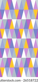 A geometric pattern featuring colorful triangles in shades of pu