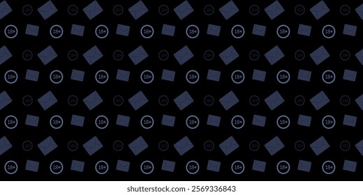 Geometric pattern featuring dark background with varied shapes and numbers arranged symmetrically