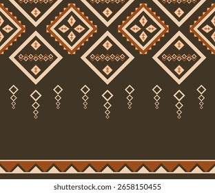 Geometric pattern featuring diamonds and abstract shapes in warm colors, creating a sense of elegance and visual interest. The design has a stylish and artistic look