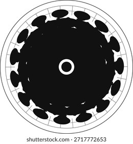 Un patrón geométrico con detalles intrincados y composición equilibrada.