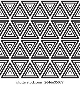 A geometric pattern featuring repetitive triangles in a monochromatic design, suitable for backgrounds or decorative purposes.