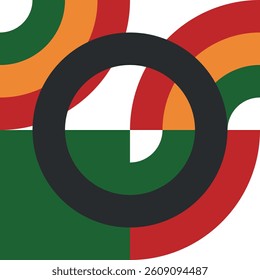 Geometric Pattern. Figures of different shapes. Tribal form. Flowers. Geometric creative design. Beautiful textures. Colorful art. Modern graphic poster. Retro color. Vector illustration