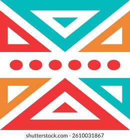 Geometric Pattern. Figures of different shapes. Tribal form. Flowers. Geometric creative design. Beautiful textures. Colorful art. Modern graphic poster. Retro color. Vector illustration