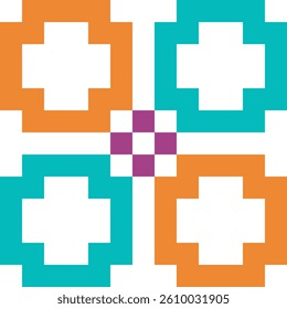 Geometric Pattern. Figures of different shapes. Tribal form. Flowers. Geometric creative design. Beautiful textures. Colorful art. Modern graphic poster. Retro color. Vector illustration