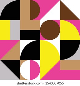 Geometric pattern of figures in the Scandinavian style. Print on paper, poster, banner, web design .Vector