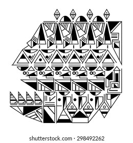 geometric pattern fish piranha