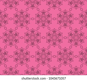 geometric pattern with floral abstract ornament. Seamless vector background. Graphic modern pattern