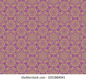 geometric pattern with floral abstract ornament. Seamless vector background. Graphic modern pattern