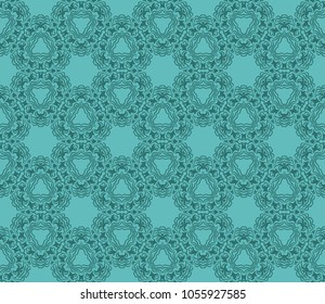 geometric pattern with floral abstract ornament. Seamless vector background. Graphic modern pattern