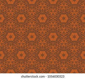 geometric pattern with floral abstract ornament. Seamless vector background. Graphic modern pattern