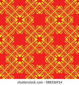 geometric pattern in floral lace style. Ethnic ornament. Vector illustration. For modern interior design, fashion textile print, wallpaper,  