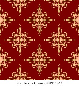 geometric pattern in floral lace style. Ethnic ornament. Vector illustration. For modern interior design, fashion textile print, wallpaper,  