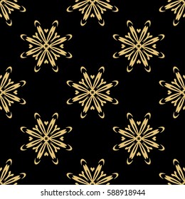 geometric pattern in floral lace style. Ethnic ornament. Vector illustration. For modern interior design, fashion textile print, wallpaper, 