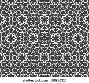 geometric pattern in floral lace style. Ethnic ornament. Vector illustration. For modern interior design, fashion textile print, wallpaper 
