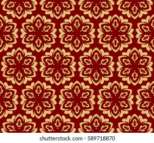 geometric pattern in floral lace style. Ethnic ornament. Vector illustration. For modern interior design, fashion textile print, wallpaper 
