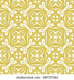 geometric pattern in floral lace style. Ethnic ornament. Vector illustration. For modern interior design, fashion textile print, wallpaper 