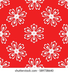 geometric pattern in floral lace style. Ethnic ornament. Vector illustration. For modern interior design, fashion textile print, wallpaper,  