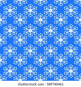 geometric pattern in floral lace style. Ethnic ornament. Vector illustration. For modern interior design, fashion textile print, wallpaper,  
